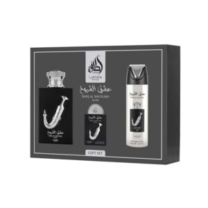 Gift Set Pride Ishq Al Shuyukh Silver Lattafa Men (3 PCS)